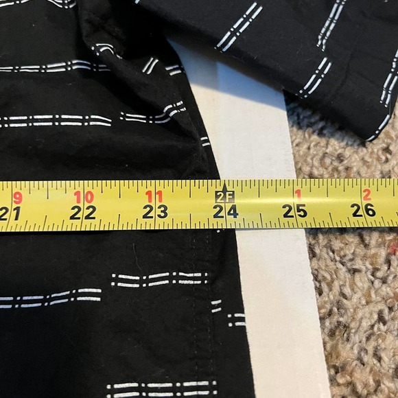Black and White Striped Alfani Short Sleeve Button Up - Picture 5 of 6